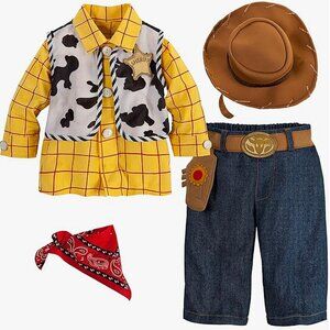Disney Toy Story Woody Costume Full Set Baby Boy 3m 6m Cowboy Hat Pants Shirt